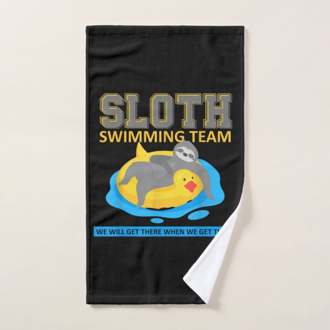 Sloth Swimming Team Swim Team Funny Gift Hand Towel (Hand Towel)