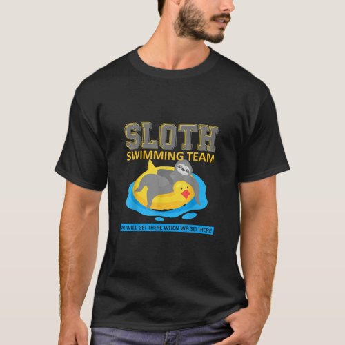 Sloth Swimming Team Swim Team Funny Gift T_Shirt