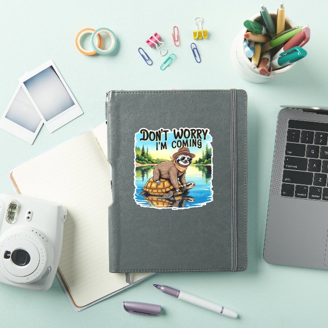 Sloth T-Shirt- Don't Worry I'm Coming Sticker (iPad Cover)
