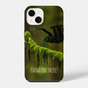 Sloth Tennis Player in the Rainforest w/ Text iPhone 14 Case