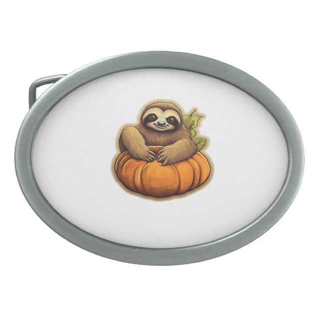 Sloth themed halloween Oversized T-Shirt_1 Belt Buckle (Front)