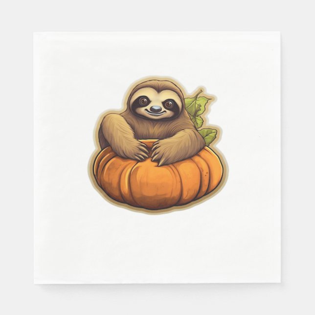 Sloth themed halloween Oversized T-Shirt_1 Napkins (Front)