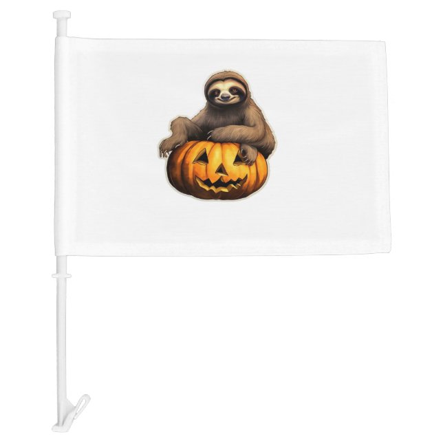 Sloth themed halloween Oversized T-Shirt Car Flag (Front)