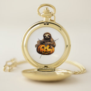 Sloth themed halloween Oversized T-Shirt Pocket Watch