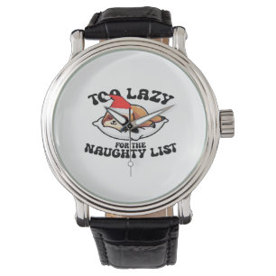 Sloth Too Lazy For The Naughty List,Funny Christma Watch