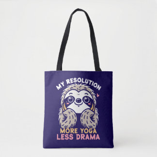 Sloth Tote Bag - More Yoga Less Drama