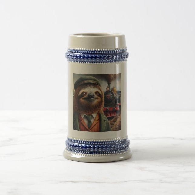 Sloth Train Engineer Beer Stein (Center)