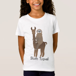 Sloth Travel on a Llama T-Shirt