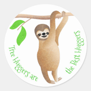 Sloth Tree Huggers are the Best Huggers Classic Round Sticker
