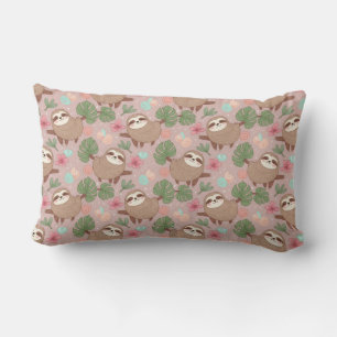 Sloth Tropical Dream Lumbar Pillow