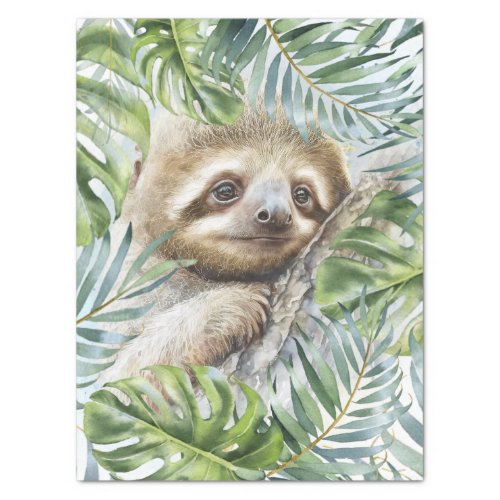 Sloth Tropical Jungle Tissue Paper