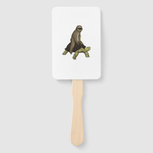 Sloth Turtle Shirt Sloth Riding Tortoise Speed is Hand Fan