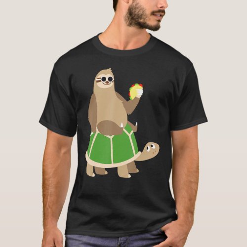 Sloth Turtle Taco Mexican Food Animal Lover Gift T_Shirt