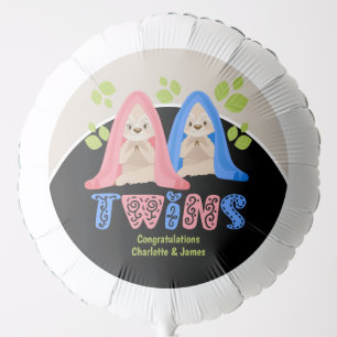 Sloth Twins Cute New Boy Girl Baby Balloon