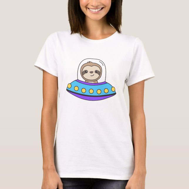 Sloth UFO Space Universe Alien Sloths T-Shirt (Front)