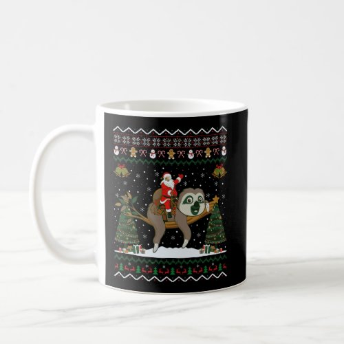 Sloth Ugly Xmas Gift Santa Riding Sloth Christmas Coffee Mug