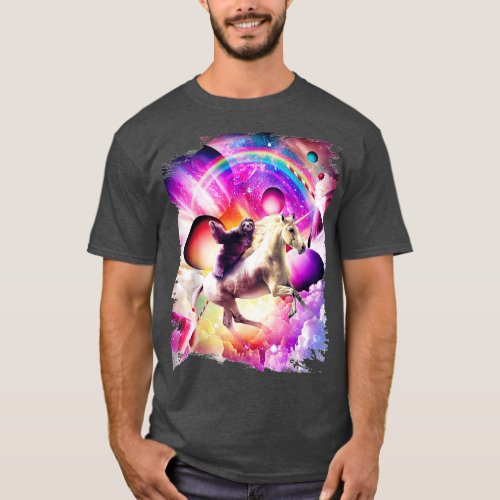 Sloth Unicorn Milkshake Rainbow T_Shirt
