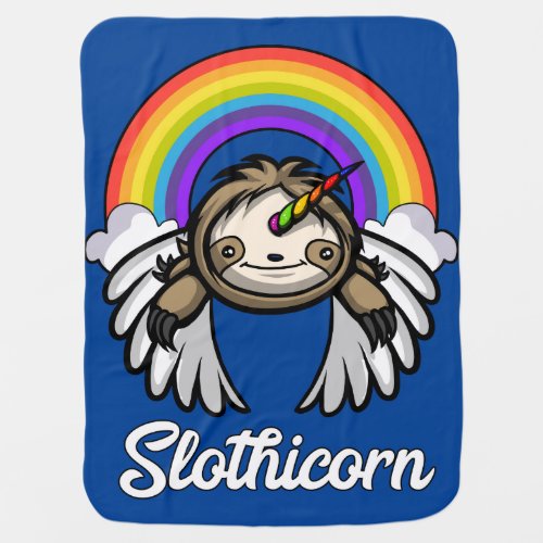 Sloth Unicorn Slothicorn Magical Rainbow Animal Baby Blanket