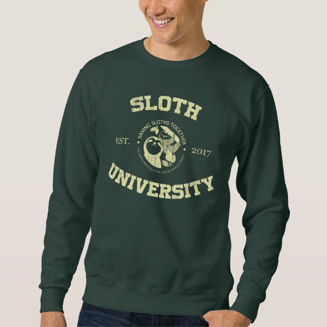 Sloth University Sweatshirt - Forest Green (Front)