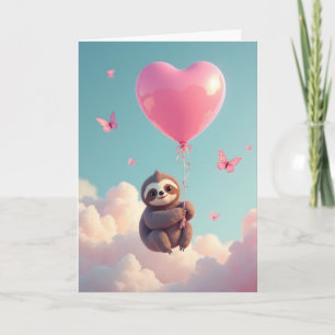 Sloth Valentine Folded Holiday Card