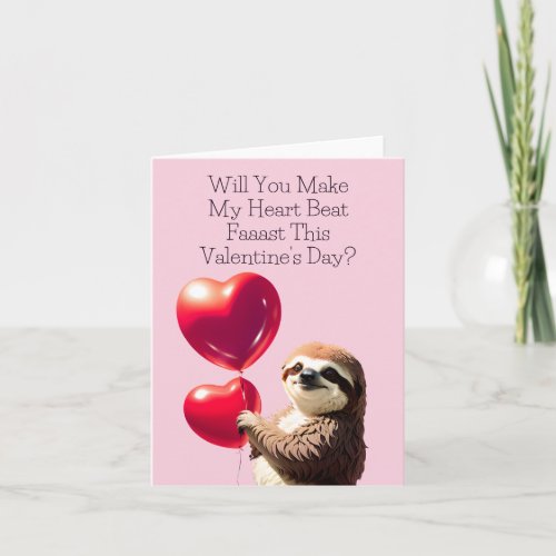 Sloth Valentines Day Card _ Funny and Cute