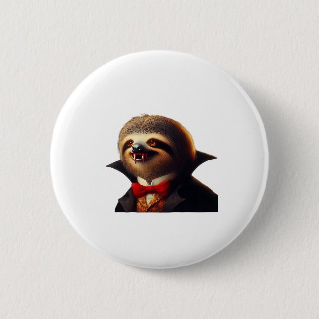 Sloth Vampire Classic T-Shirt Button (Front)