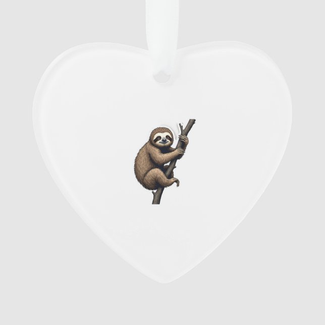 Sloth Vintage Engraving Graphic Tee (2) Ornament (Front)