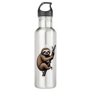 Sloth Vintage Engraving Graphic Tee (2) Stainless Steel Water Bottle