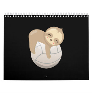 Sloth Volleyball Cute Animal Lover Gift Long Sleep Calendar