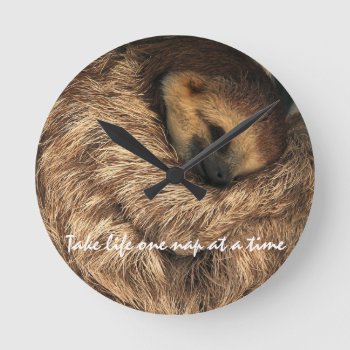 Sloth Wall Clock by Sloths_and_more at Zazzle