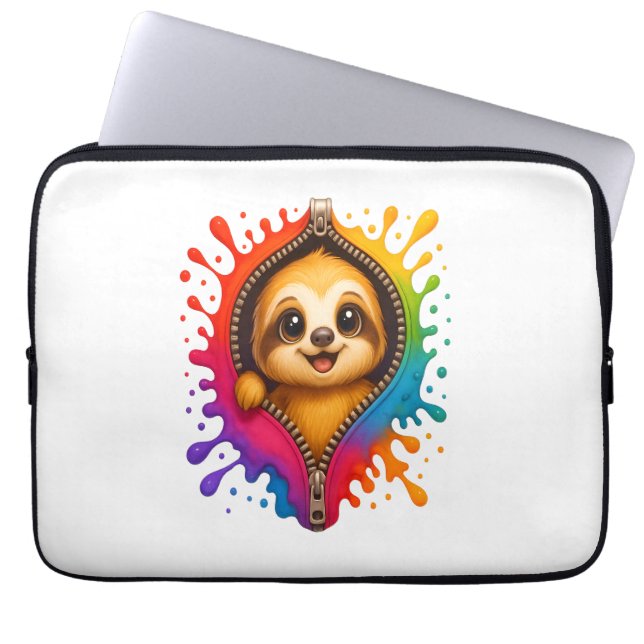 Sloth Watercolor Laptop Sleeve (Front)