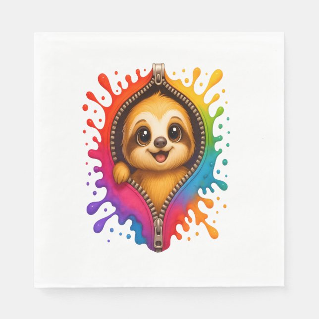 Sloth Watercolor Napkins (Front)