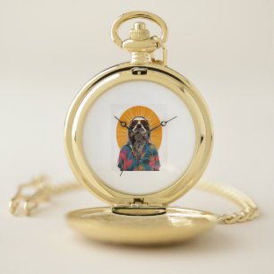 Sloth Wear Sunglasses Hawaiian Vintage Pocket Watch