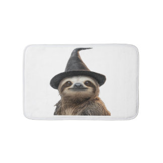 Sloth Wearing Halloween Witch Hat Classic T-Shirt Bath Mat