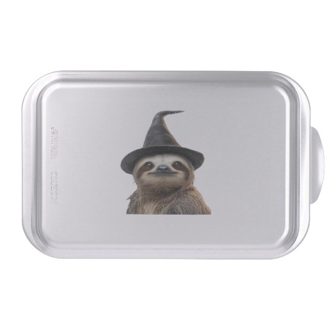 Sloth Wearing Halloween Witch Hat Classic T-Shirt Cake Pan (Front)