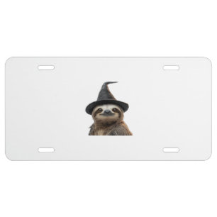 Sloth Wearing Halloween Witch Hat Classic T-Shirt License Plate