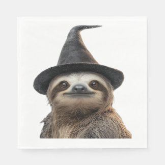 Sloth Wearing Halloween Witch Hat Classic T-Shirt Napkins