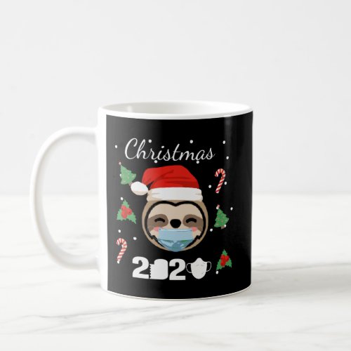 Sloth Wearing Mask Christmas 2020 Pajama Matching  Coffee Mug