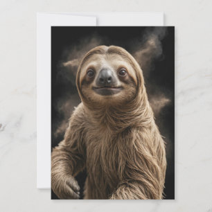 Sloth Wild Animal Elegant Dramatic Mist Portrait Announcement