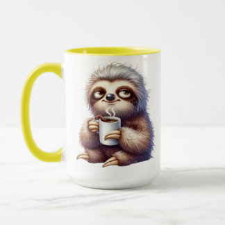 Sloth with a cup of coffee