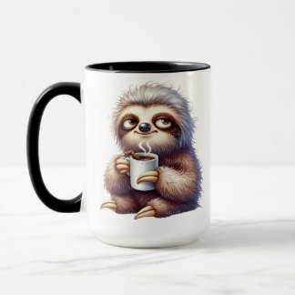 Sloth with a cup of coffee