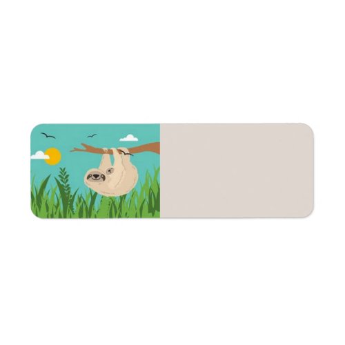 Sloth with baby background label