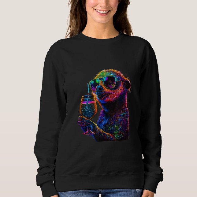 Sloth with Cocktail Sweatshirt (Front)