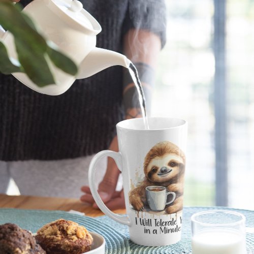 Sloth  With Coffee  Latte Mug