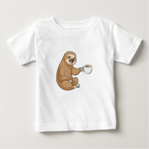 Sloth with Cup of Coffee Baby T-Shirt