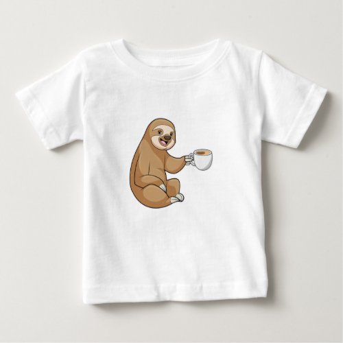 Sloth with Cup of Coffee Baby T_Shirt