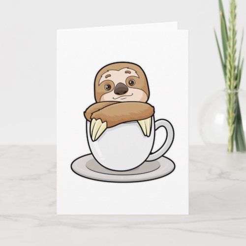 Sloth with Cup of Coffee Card