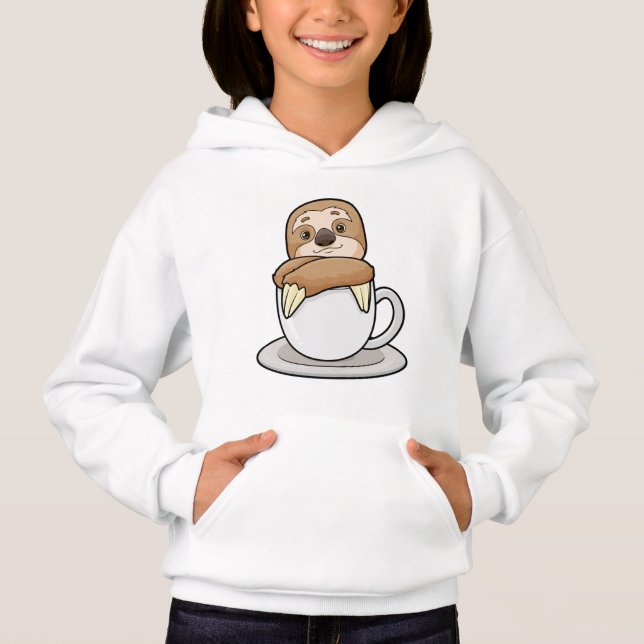 Sloth with Cup of Coffee Hoodie (Front)