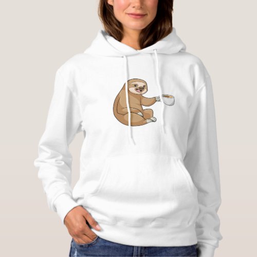 Sloth with Cup of Coffee Hoodie