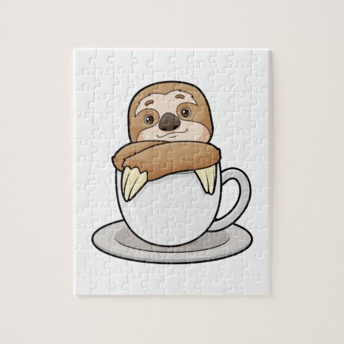 Sloth with Cup of Coffee Jigsaw Puzzle